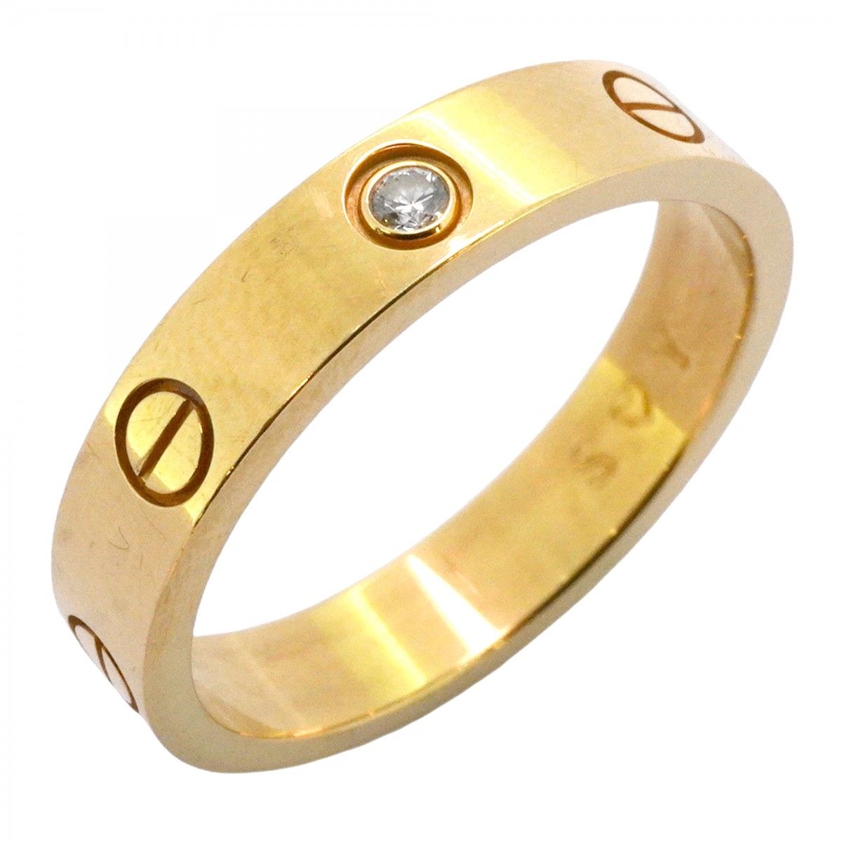 5jmb0890 カルティエ リング ミニラブ 1PD K18YG イエローゴールド ダイヤモンド ＃55 レディース