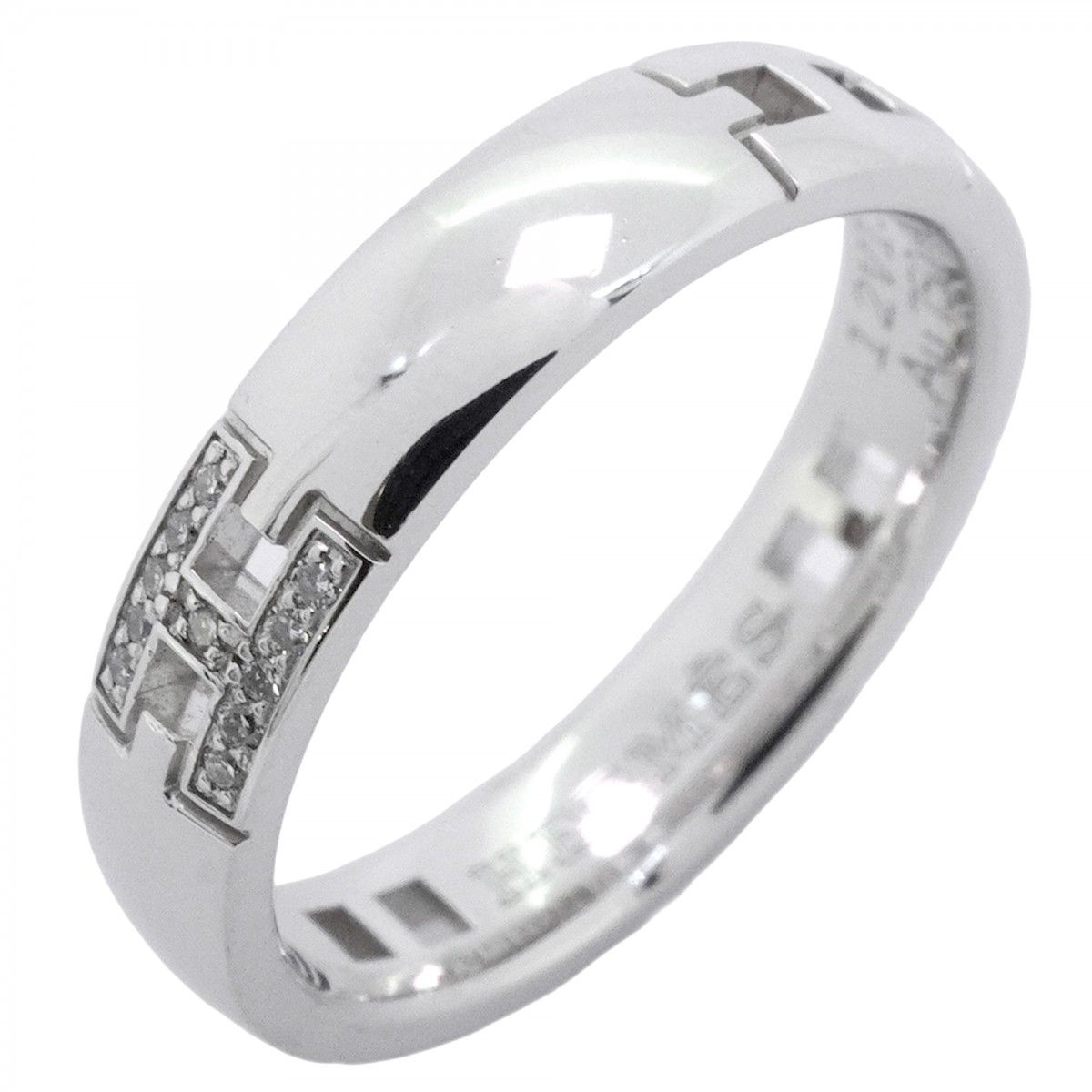 5jmb0892 エルメス リング エヴァーヘラクレス K18WG ホワイトゴールド ダイヤモンド #47 レディース