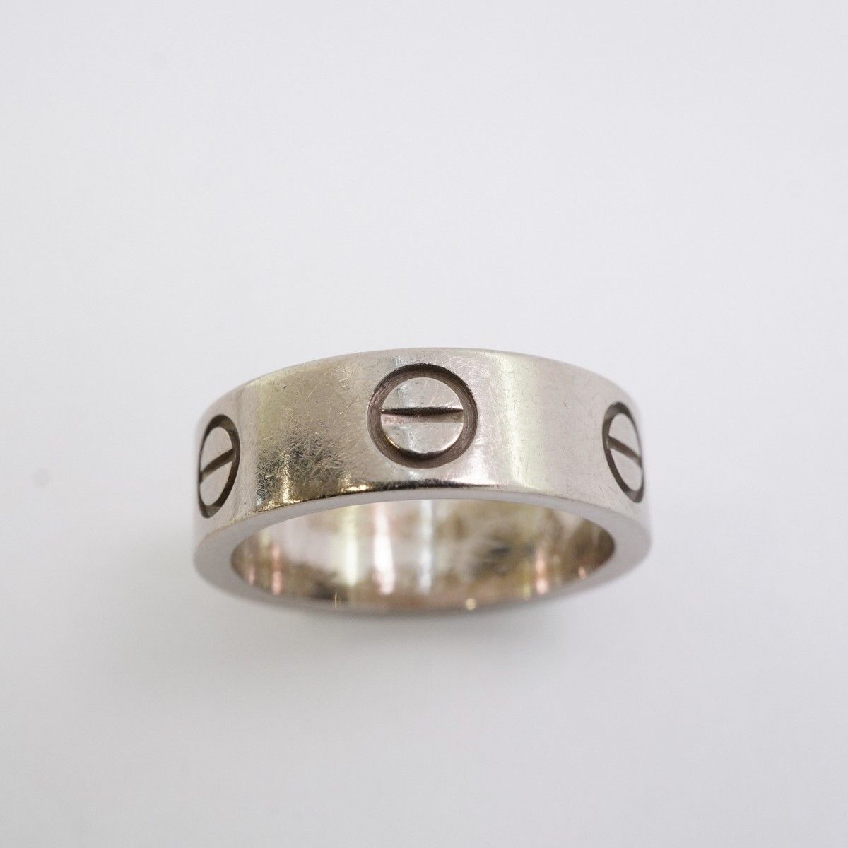 5 jmb 0893 カルティエ リング ラブ K 18 WG ホワイトゴールド ＃48 レディース