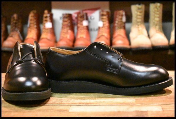 7.5D 25年 レッドウィング 101 ポストマン シューズ 黒 ブラック シャパラル 短靴 レースアップ ブーツ redwing HOPESMORE FI258