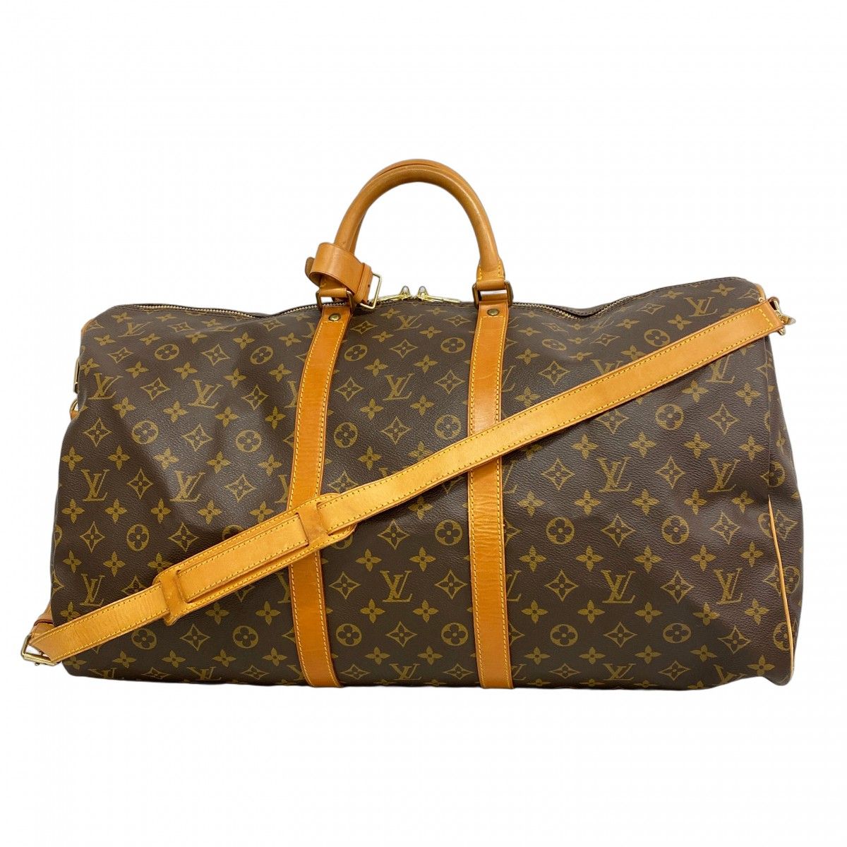 5ob1389 ルイヴィトン ボストンバッグ モノグラム キーポルバンドリエール55 M41414 ブラウン メンズ レディース ユニセックス