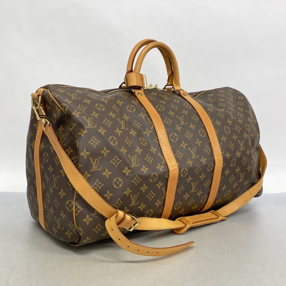 5ob1389 ルイヴィトン ボストンバッグ モノグラム キーポルバンドリエール55 M41414 ブラウン メンズ レディース ユニセックス