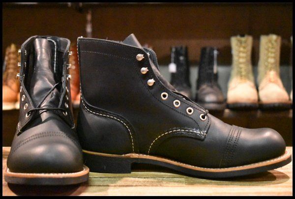 9D 23年 レッドウィング 8084 アイアンレンジャー ブラック ハーネス 黒 キャップトゥ 編み上げ ブーツ redwing HOPESMORE FJ398