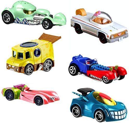 Underwater Wheels Spongebob Character Squarepants 6-Pack Car Bundle Yellow Bubble Van Patrick Star Squidward Mr