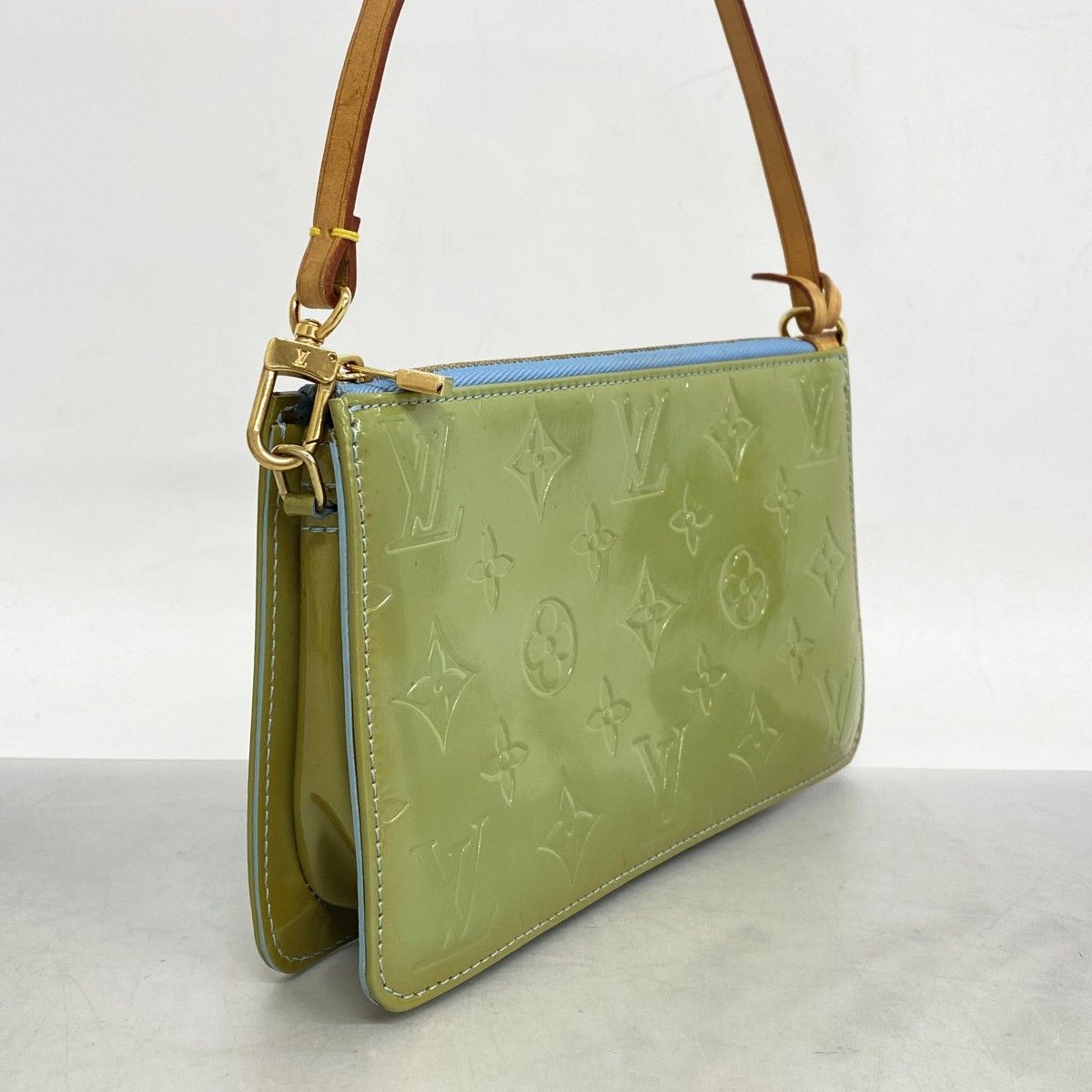 5oc1441 ルイヴィトン ポーチ ヴェルニ レキシントン M91011 ベビーブルー レディース