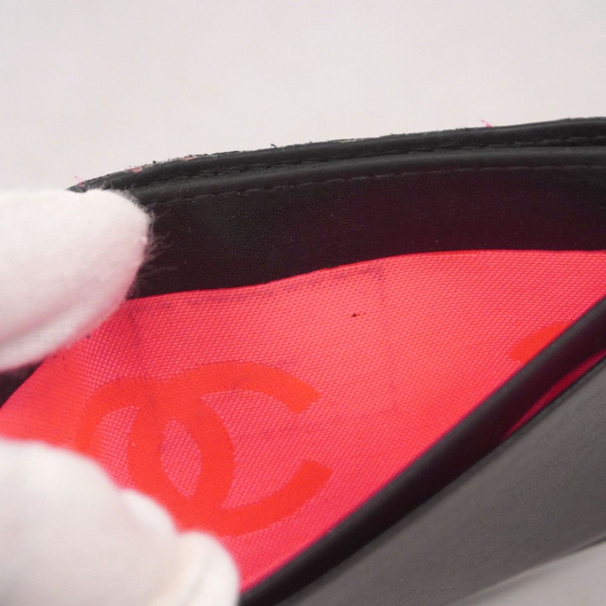  5 oc 1498 シャネル カードケース カンボン ラムスキン ブラック レディース その他 小物