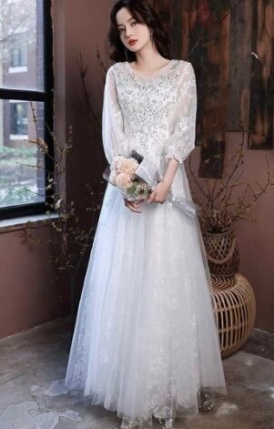 結婚式 7号 S 上品 ウエディング ドレス OPN1162