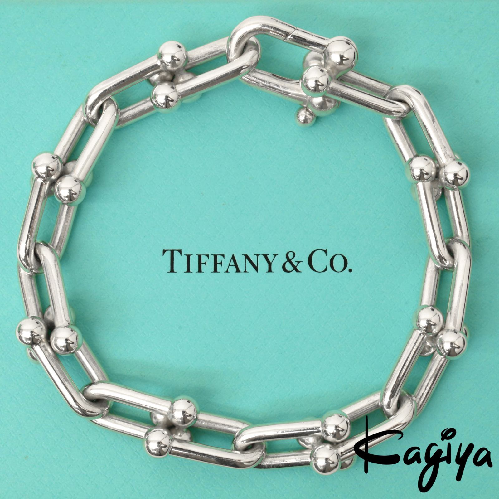 TIFFANY-Co. ティファニー ハードウェア ラージリンク ブレスレット XXL スターリングシルバー 73.5g 16リンク Large Link メンズ ジュエリー 925