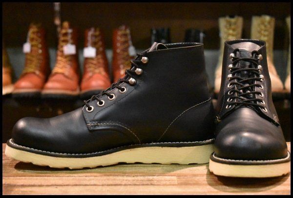 7.5D 05年 レッドウィング 8165 アイリッシュセッター 黒 ブラッククローム プレーントゥ ブーツ redwing HOPESMORE FJ401
