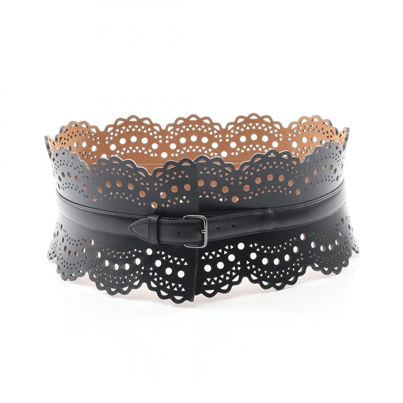 ALAIA ALAIA ベルト VIENNE ヴィエンヌ ビスチェ ブラック レザー ベルト レディース Used A