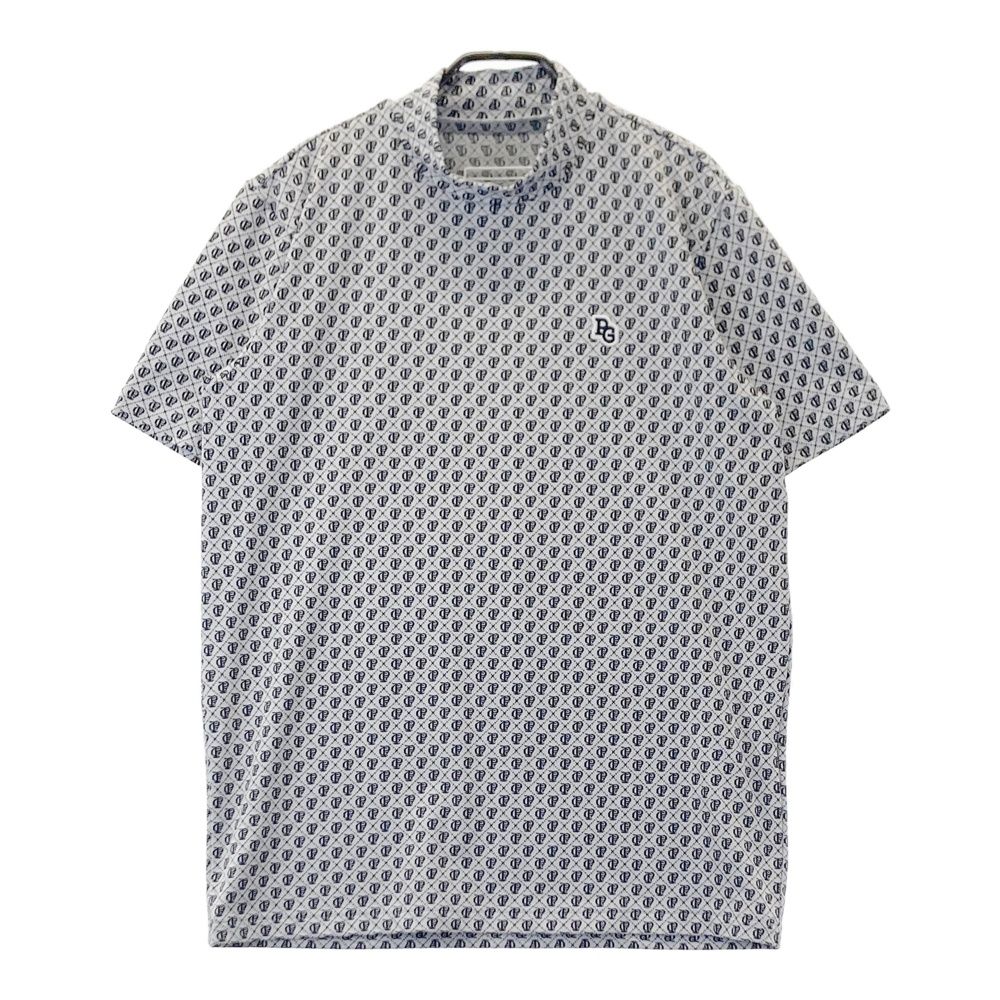 サイズ 6 PEARLY GATES パーリーゲイツ モデル ハイネック 半袖Tシャツ 総柄 グレー系 240101552382 ゴルフウェア メンズ ストスト