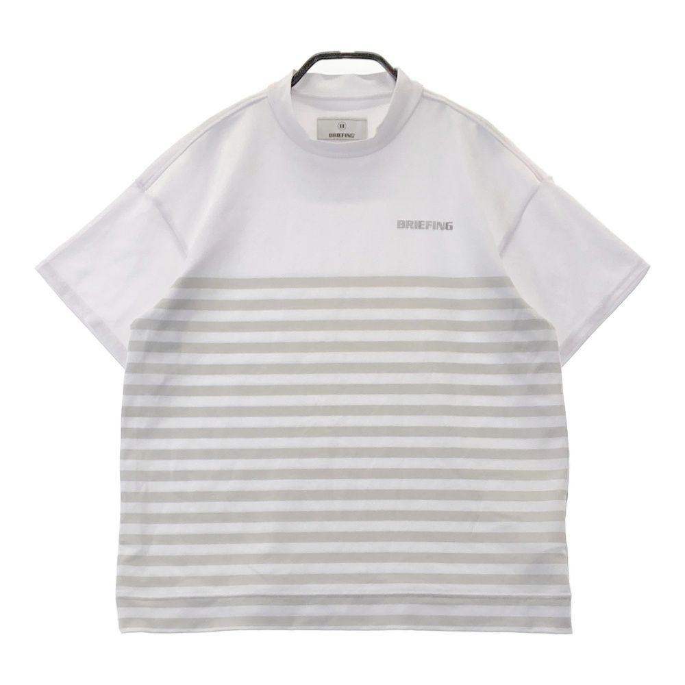 サイズ S BRIEFING GOLF ブリーフィング モデル ハイネック 半袖Tシャツ ボーダー柄 ホワイト系 240101552537 ゴルフウェア レディース ストスト