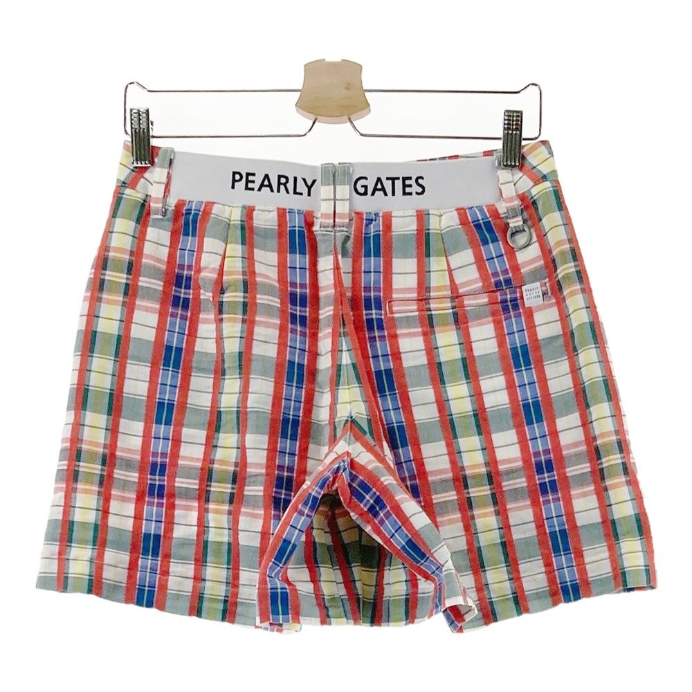 サイズ 1 PEARLY GATES パーリーゲイツ モデル キュロットスカート チェック柄 グリーン系 ゴルフウェア レディース ストスト