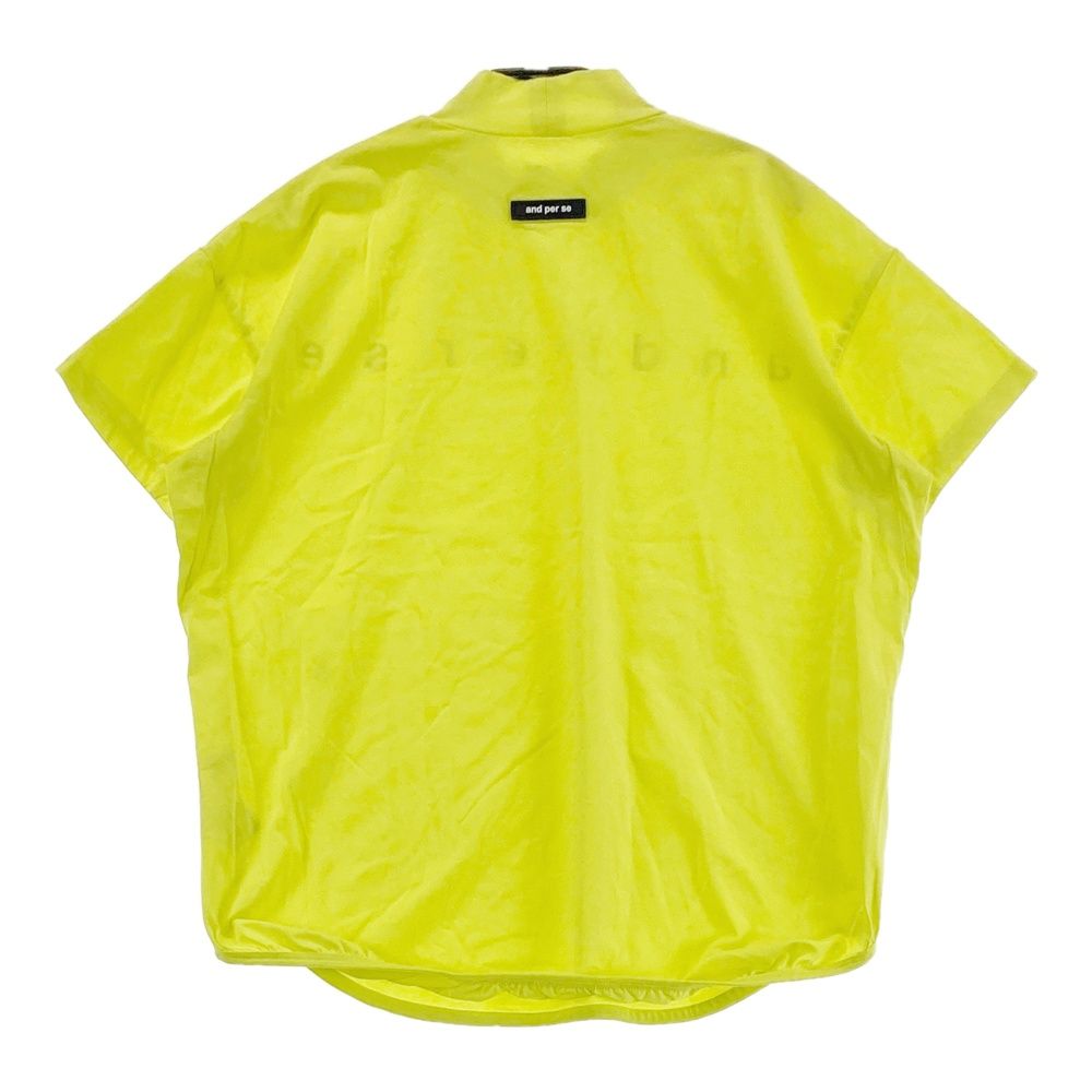 サイズ M AND PER SE アンパスィ モデル ハイネック 半袖Tシャツ イエロー系 ゴルフウェア レディース ストスト