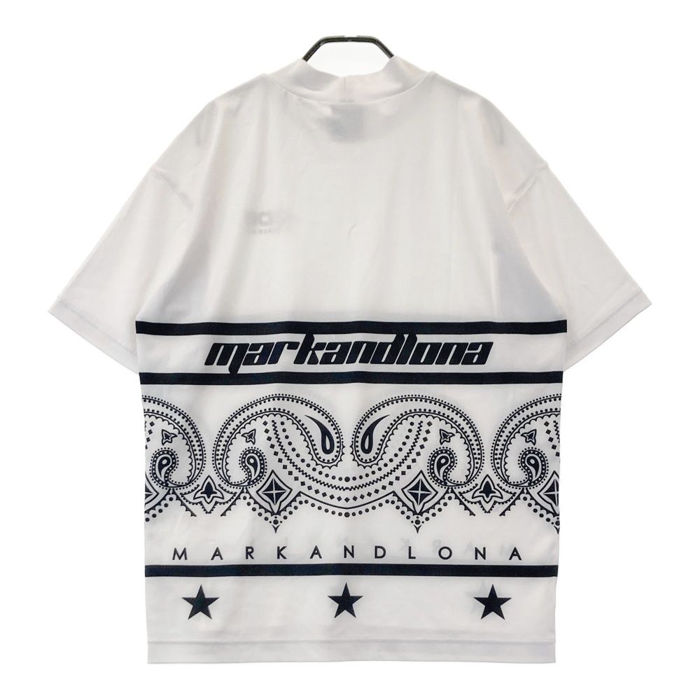 サイズ 48 MARK LONA マークアンドロナ 半袖モックネックTシャツ ホワイト系 ゴルフウェア メンズ ストスト