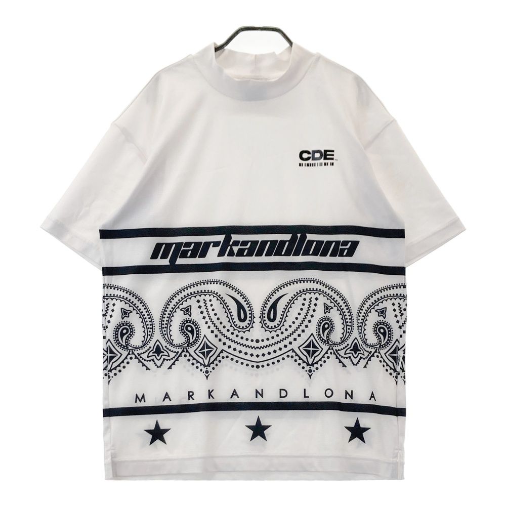 サイズ 48 MARK-LONA マークアンドロナ 半袖モックネックTシャツ ホワイト系 240101555659 ゴルフウェア メンズ ストスト