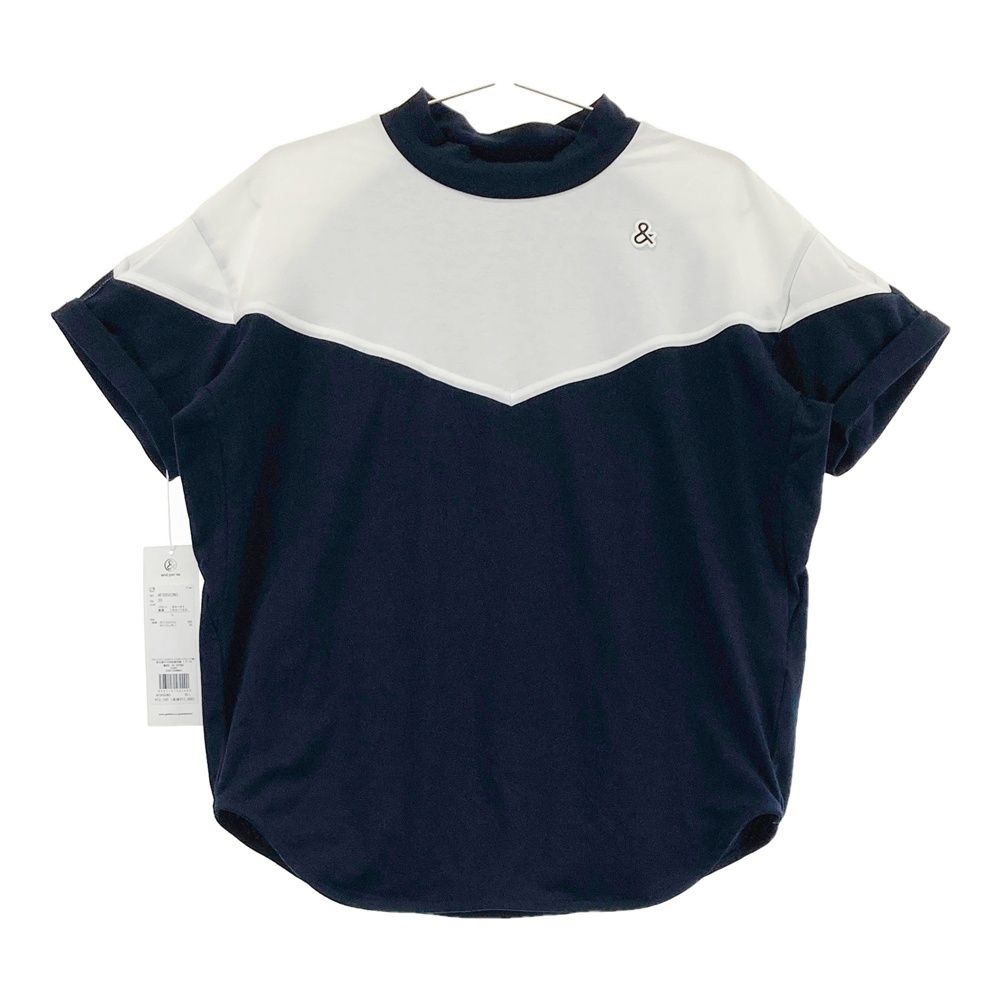 サイズ L AND PER SE アンパスィ モデル モックネック半袖Tシャツ ネイビー系 240101556164 ゴルフウェア レディース ストスト