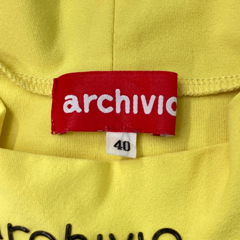  サイズ 40 アルチビオ モデル ハイネック 半袖Tシャツ 袖フリル イエロー系 ゴルフウェア レディース ストスト シャツ レディースウェア