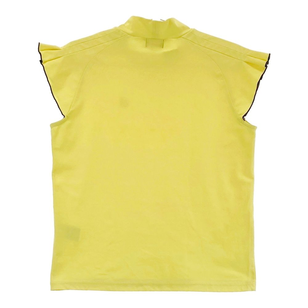 サイズ 40 アルチビオ モデル ハイネック 半袖Tシャツ 袖フリル イエロー系 ゴルフウェア レディース ストスト