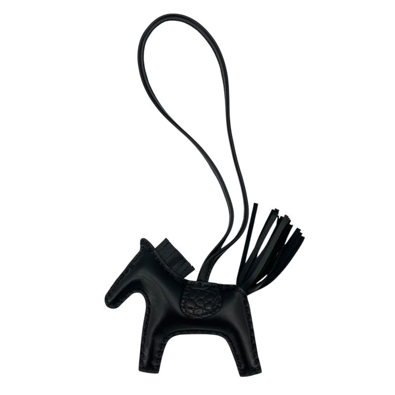 エルメス HERMES ロデオPM タッチ Z刻 ブラック アニョーミロ アリゲーター レディース チャーム