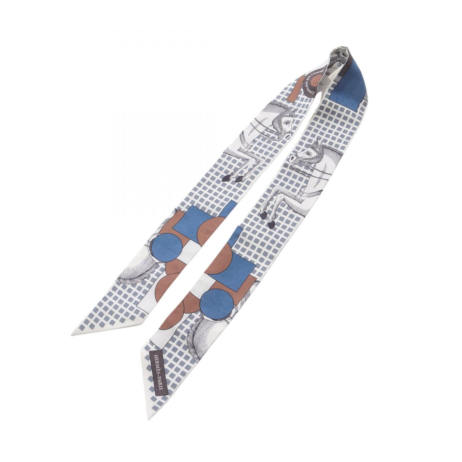 エルメス HERMES スカーフ ツイリー CAVALIER EN FORMES シルク レディース