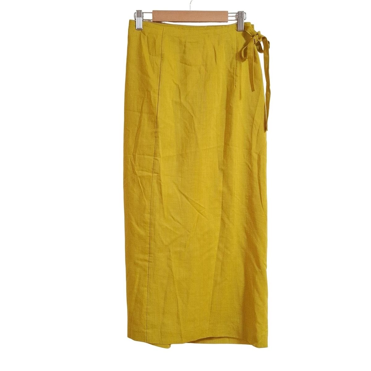 SOU ソウソウ 巻きスカート レディース - ダークイエロー ロング 毛斯綸 岡田縫工所