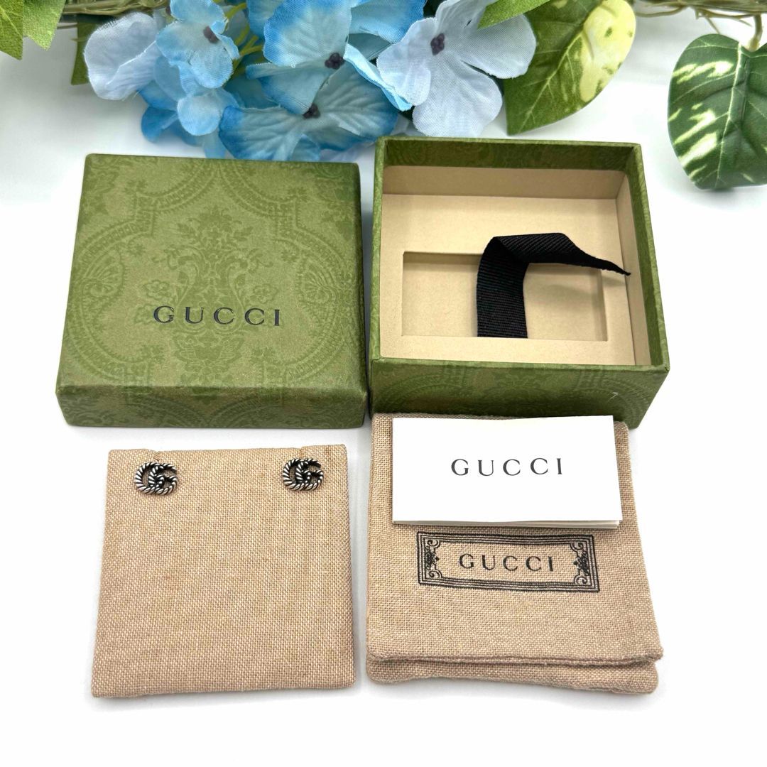 GUCCI ggマーモント 925 ツイスト ダブルg ピアス 106312 - メルカリ