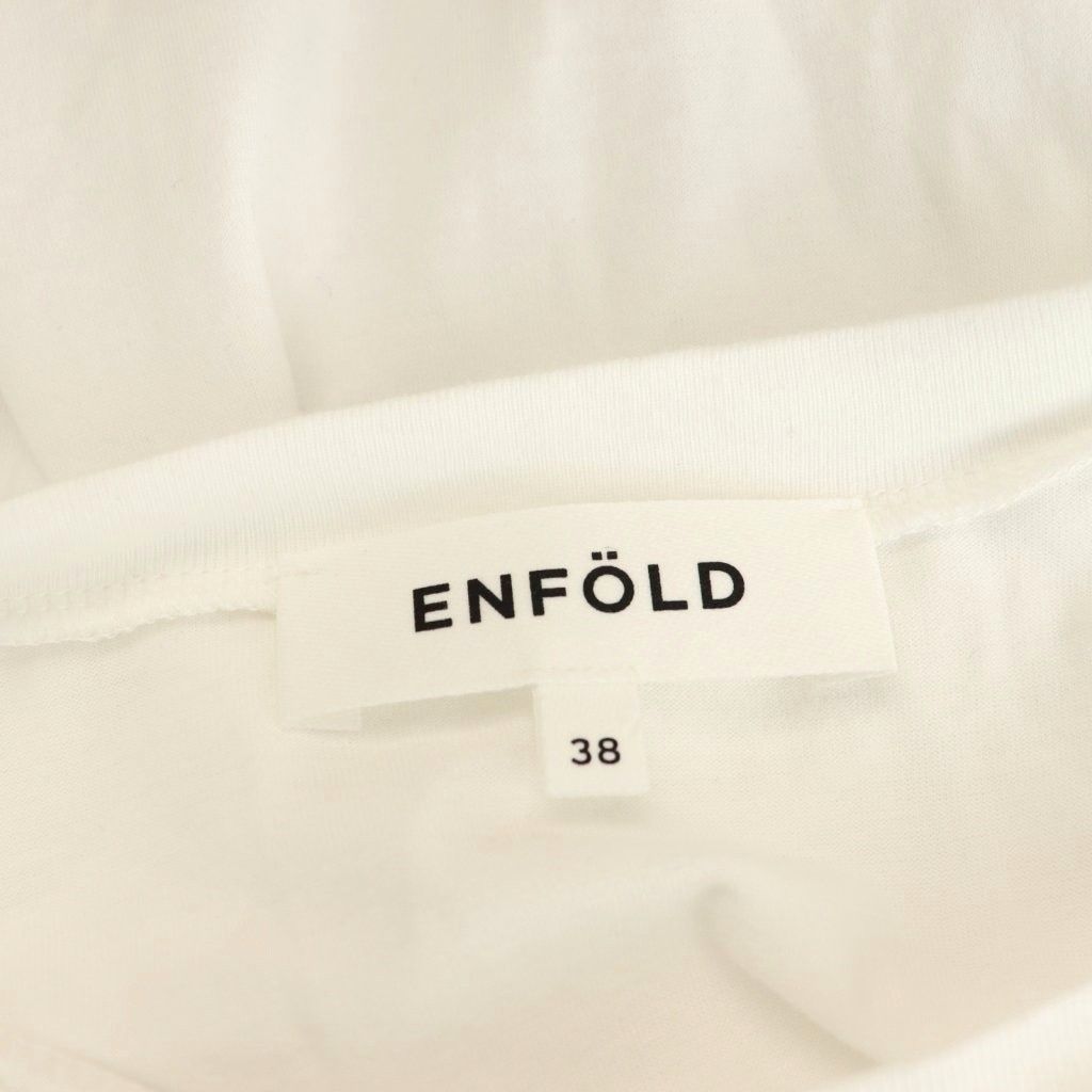  エンフォルド ENFOLD 25 SS SLIT BIG T-SHIRT Tシャツ カットソー 半袖 コットン 38 白 NR OS 半袖(Tシャツ) Tシャツ カットソー