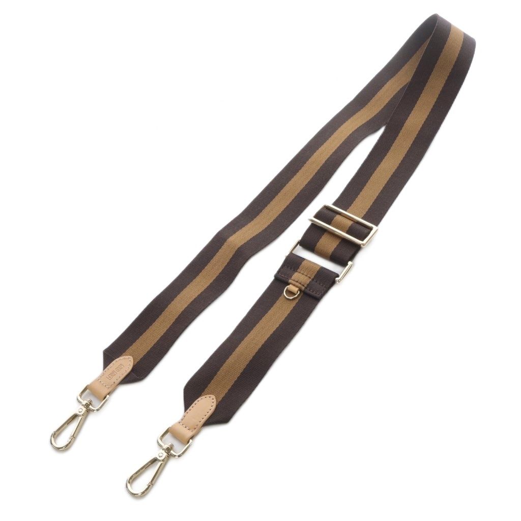 グッドグリーフ GOOD GRIEF Border Belt 5cm ショルダーストラップ ベージュ ダークブラウン YO3