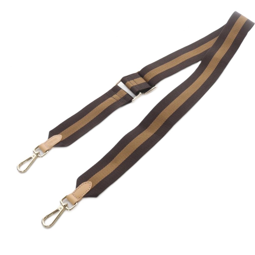 グッドグリーフ GOOD GRIEF Border Belt 5 cm ショルダーストラップ ベージュ ダークブラウン YO 3