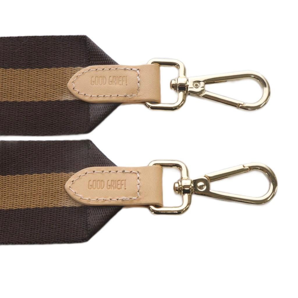 グッドグリーフ GOOD GRIEF Border Belt 5 cm ショルダーストラップ ベージュ ダークブラウン YO 3 その他 小物