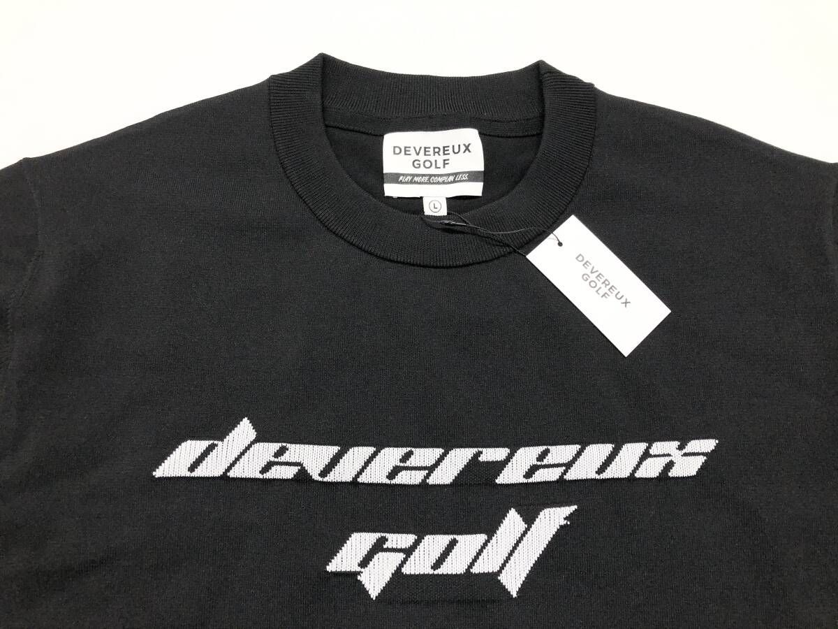 新品 未使用 DEVEREUX GOLF（デヴァローゴルフ） チェッカーリブニット L ブラック