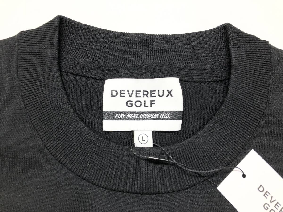 新品 未使用 DEVEREUX GOLF（デヴァローゴルフ） チェッカーリブニット L ブラック