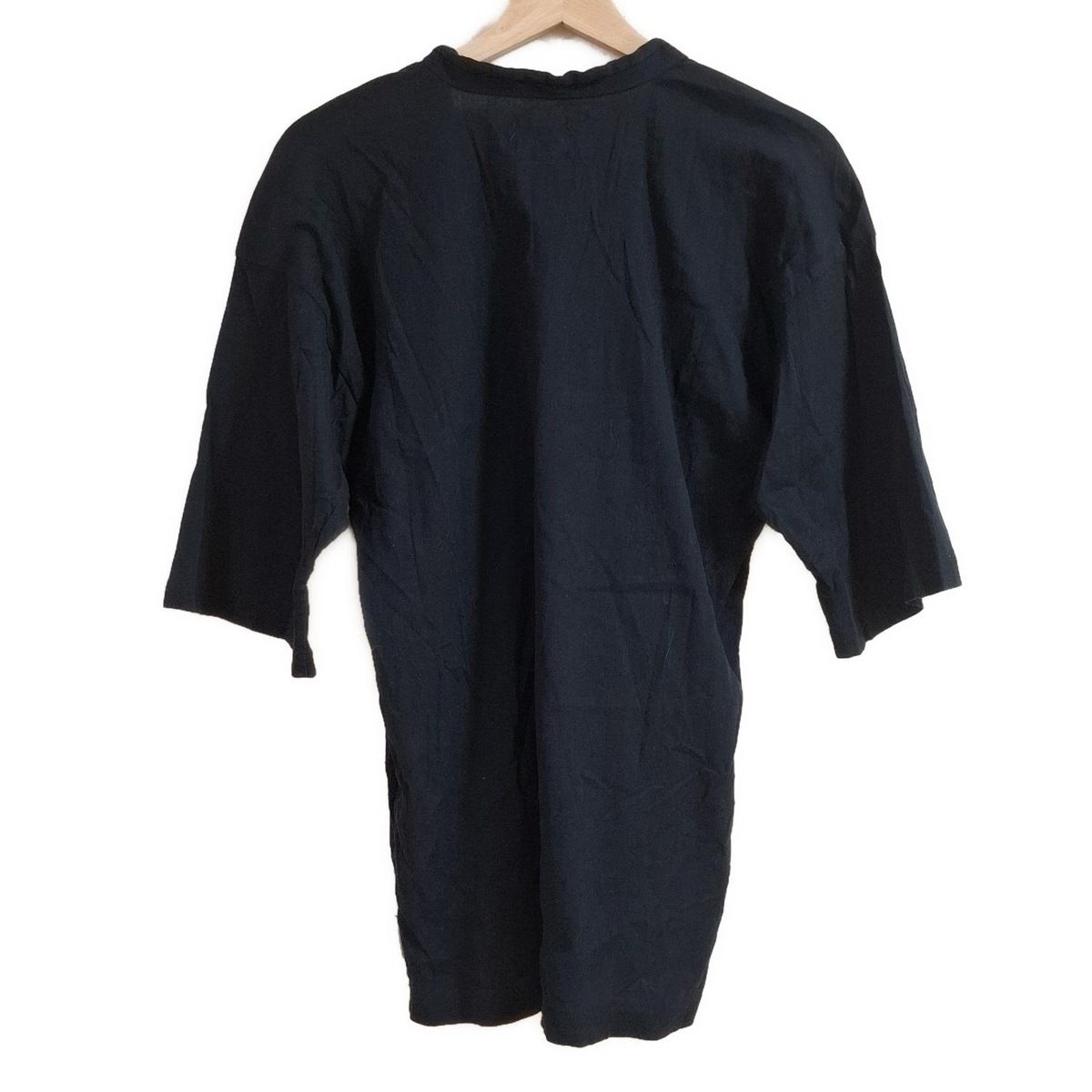 SOU SOU ソウソウ 七分袖カットソー サイズL レディース - 黒 Vネック 風靡 GIBAO 坂尾織物