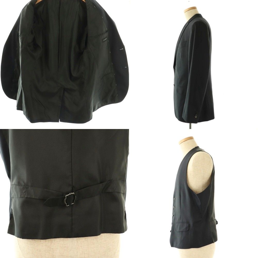 ジョセフ JOSEPH セットアップ ジャケット パンツ ベスト シャドウストライプ ウール 3ピース スーツ 50 ネイビー HK OS AD ODELLYA_COM