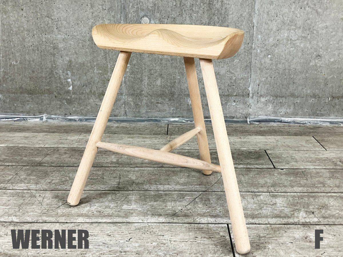 F WERNER ワーナー シューメーカー スツール NO 49 ビーチ材 ソープフィニッシュ 北欧