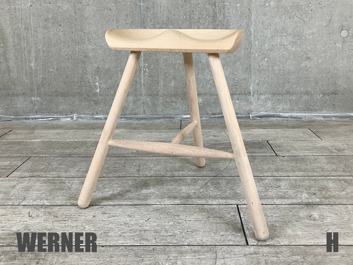 H WERNER ワーナー シューメーカー スツール NO 49 ビーチ材 ソープフィニッシュ 北欧