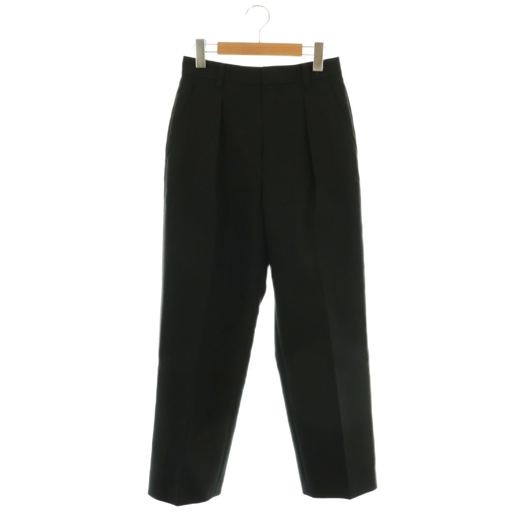 イエナ IENA 25AW ソフトダブルクロスタックパンツ スラックス 38 黒 ブラック AT OS