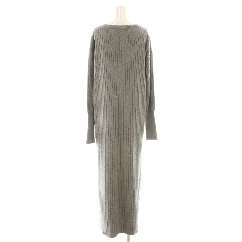 アパルトモン ドゥーズィエムクラス L Appartement DEUXIEME CLASSE Rib Knit ワンピース ロング ニット カシミヤ混 グレー DF OS