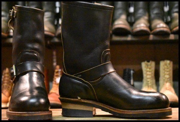 6D PT83 縦羽タグ 85年11月刻印 レッドウィング 2268 エンジニア ブラッククローム スチールトゥ ブーツ redwing HOPESMORE FJ408