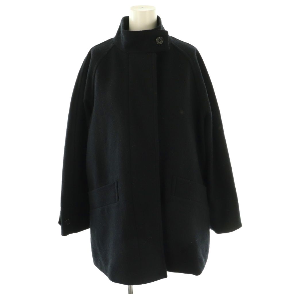 マーガレットハウエル MARGARET HOWELL 23AW SHETLAND MERINO WOOL コート スタンド アウター 1 ブラック DF OS SH