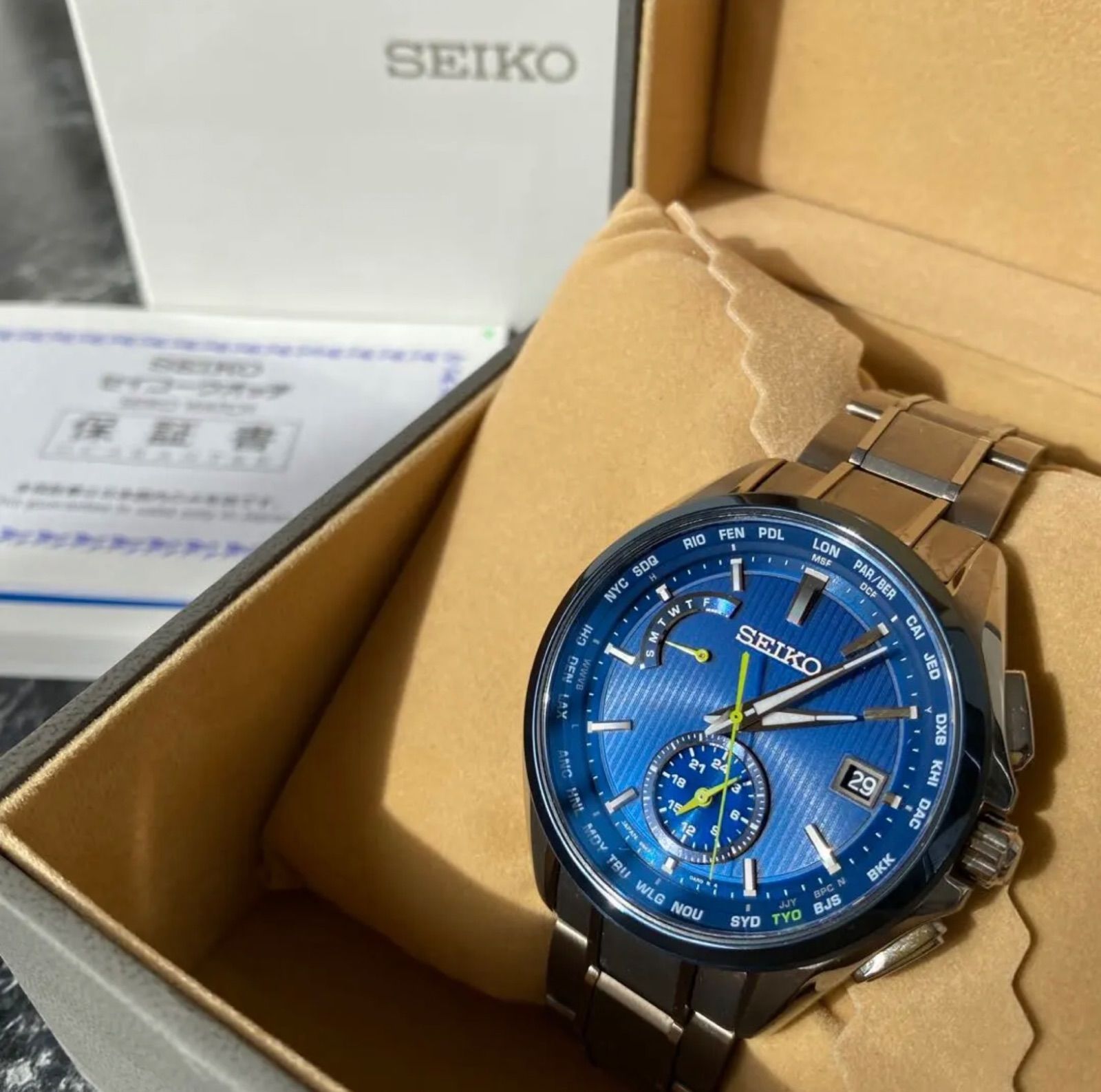 SEIKO ブライツ 電波ソーラー ワールドタイム 稼働 SEIKO セイコー ブライツ ソーラー電波 腕時計 ワールドタイム 稼働品