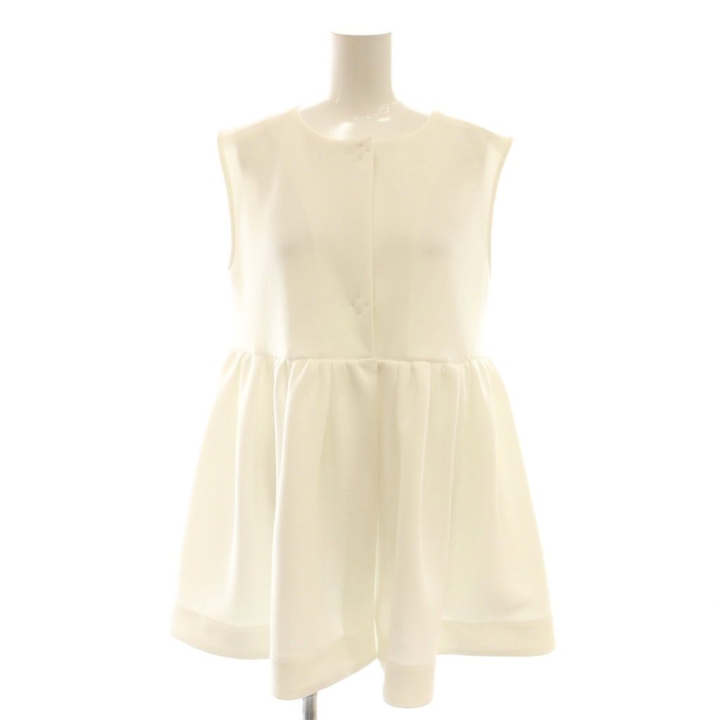 ウィムガゼット Whim Gazette 24SS ペプラムダンボールジレ ベスト F ホワイト DF OS