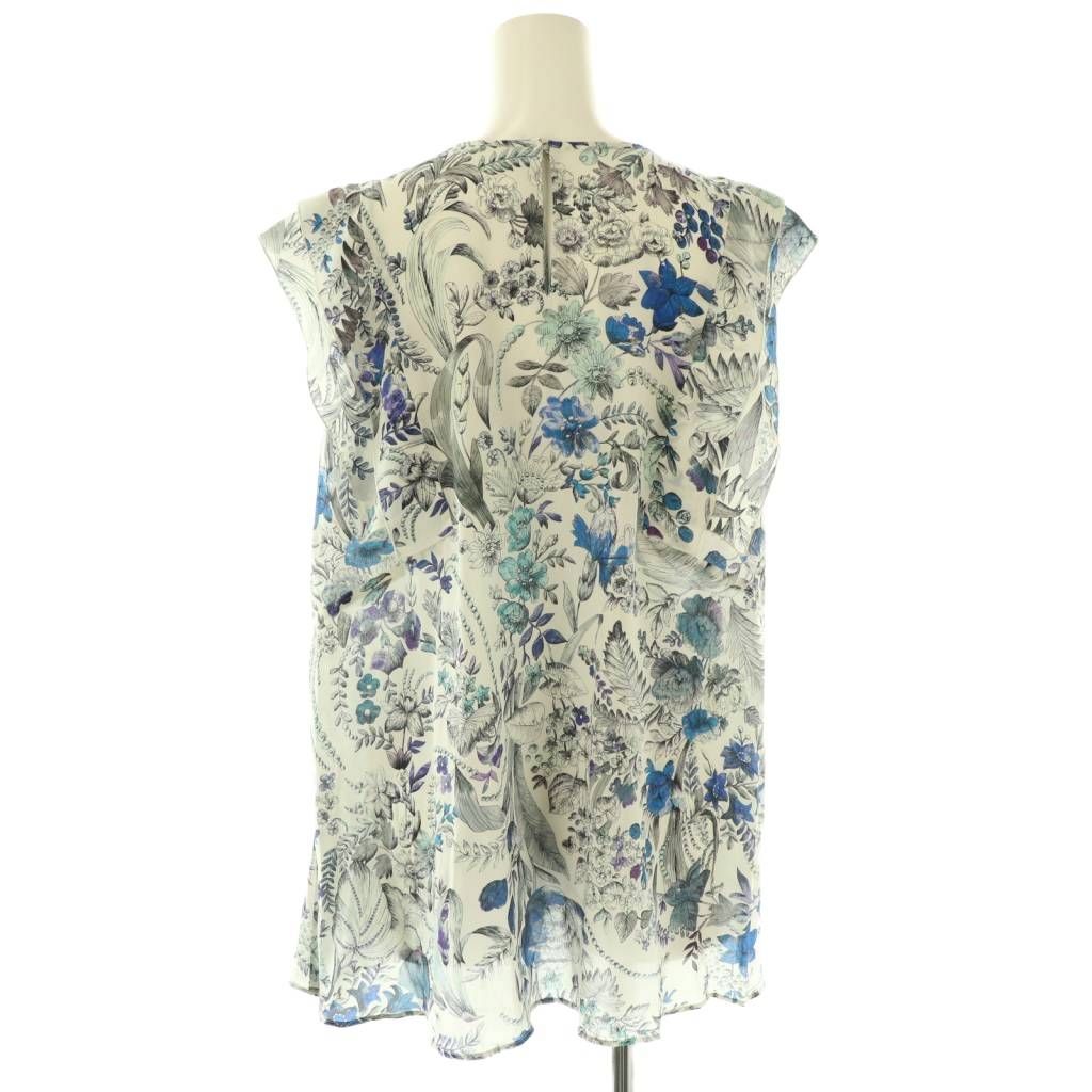 アナイ ANAYI 24SS ドローイングボタニカルノースリ ブラウス 総柄 38 グレー AT OS