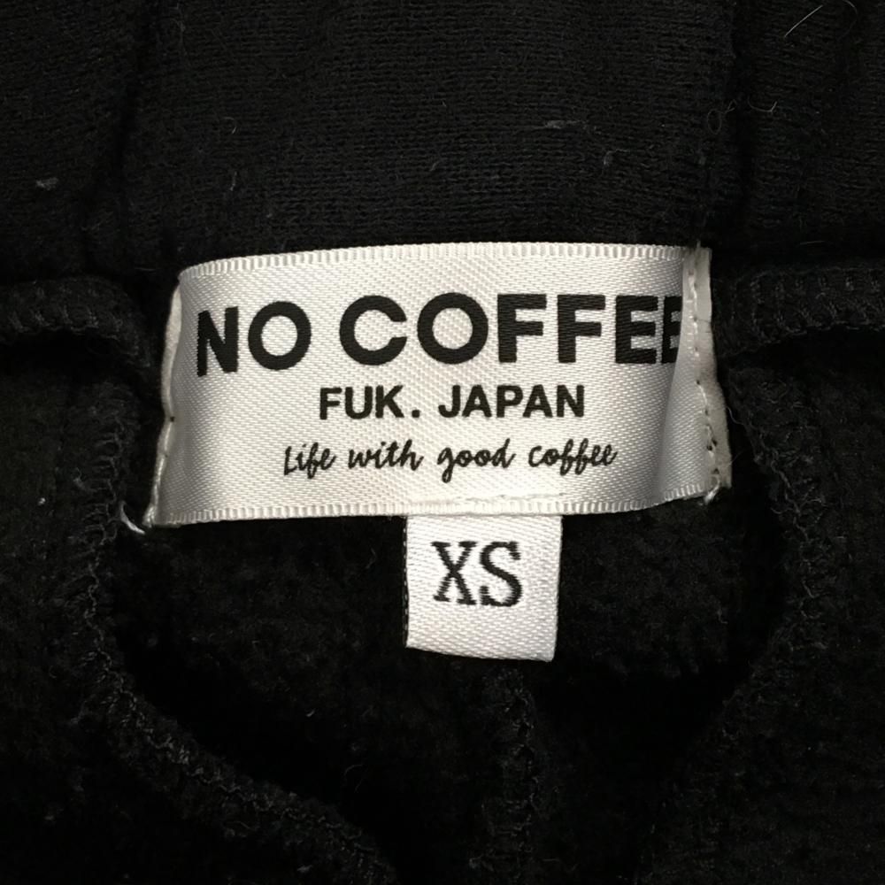 美品】ノーコーヒー×クラブハウス パンツ 黒 ロゴ白 裏起毛 レディース