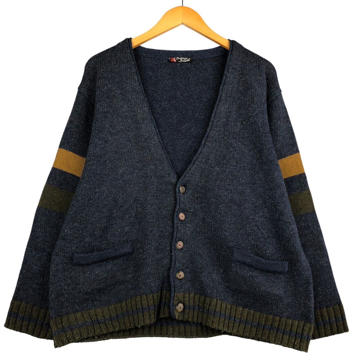 古着 Conferioni di Lusso ウールニットカーディガン イタリア製 メンズL相当 eaa593201