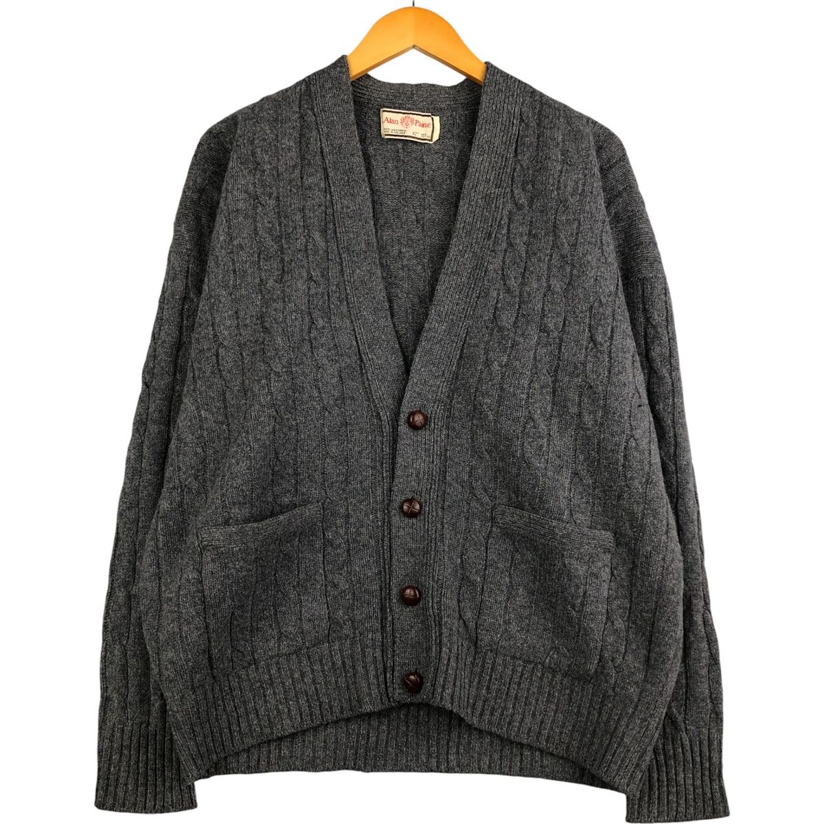 古着 アランペイン Alan Paine ウールニットカーディガン 英国製 メンズXL相当 eaa595998