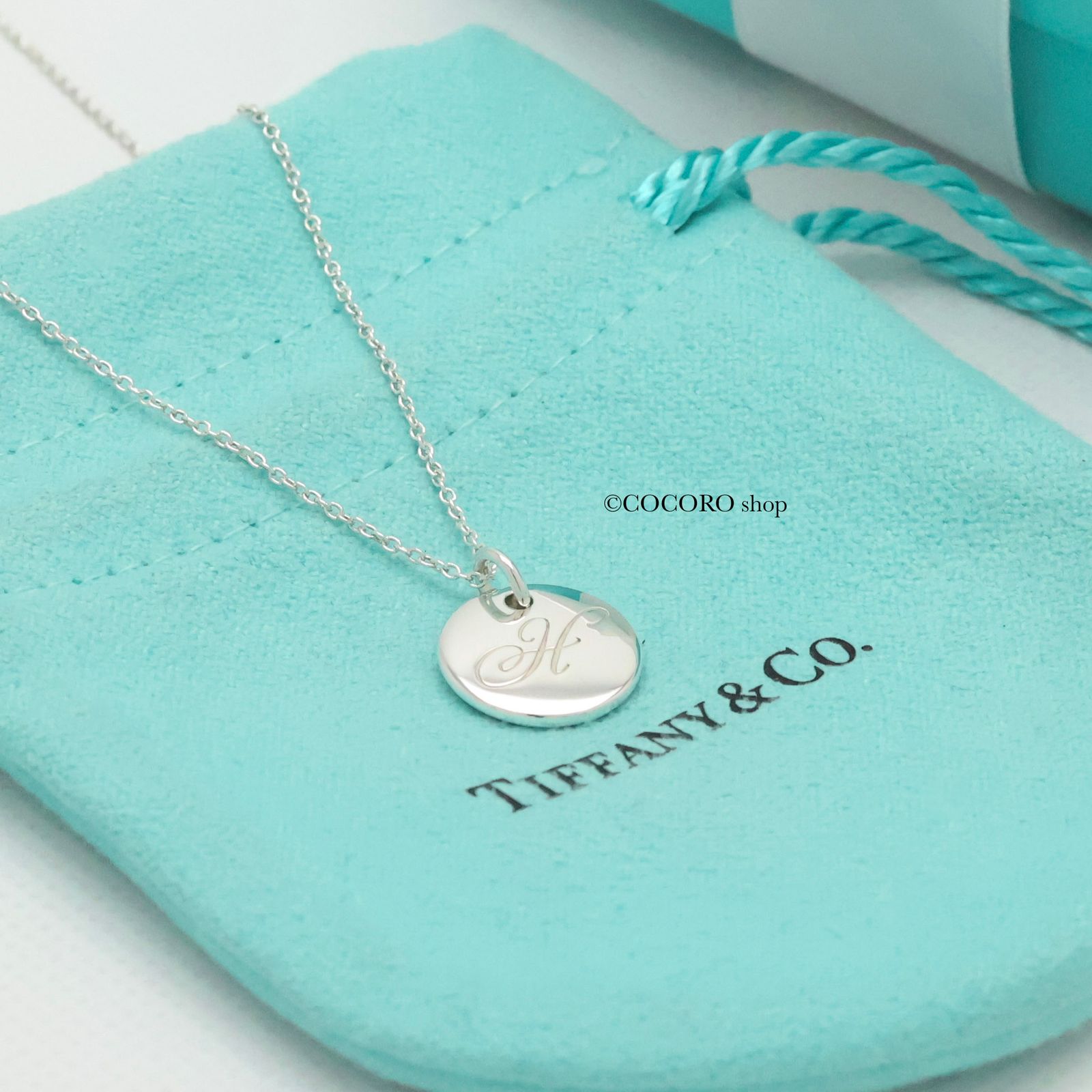 美品 TIFFANY ティファニー ノーツレター イニシャル H ネックレス 美品】ティファニー TIFFANY&Co. ノーツ レター ラウンド イニシャル H