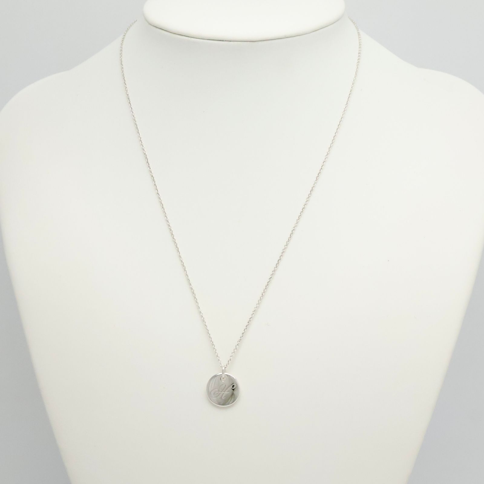 美品 TIFFANY ティファニー ノーツレター イニシャル H ネックレス 美品】ティファニー TIFFANY&Co. ノーツ レター ラウンド イニシャル H