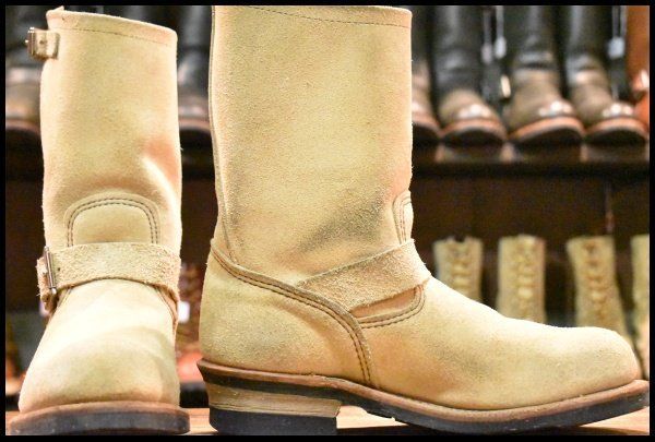 8.5D 11年 レッドウィング 8268 スエード エンジニア ホーソーンアビレーンラフアウト ベージュ ブーツ redwing HOPESMORE FJ415